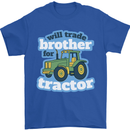 Will Trade Brother For Tractor Farming Mens T-Shirt 100% Cotton Royal Blue