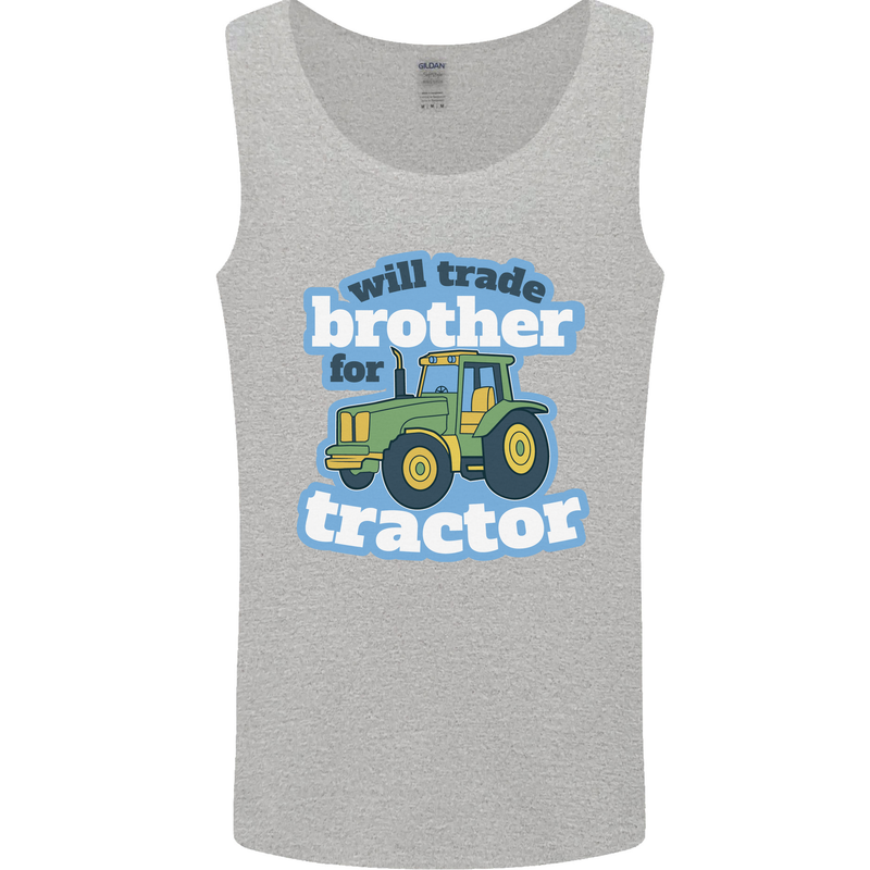 Will Trade Brother For Tractor Farming Mens Vest Tank Top Sports Grey