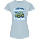 Will Trade Brother For Tractor Farming Womens Petite Cut T-Shirt Light Blue