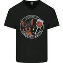 Wine With My Min Pin Dog Miniature Pinscher Mens V-Neck Cotton T-Shirt Black