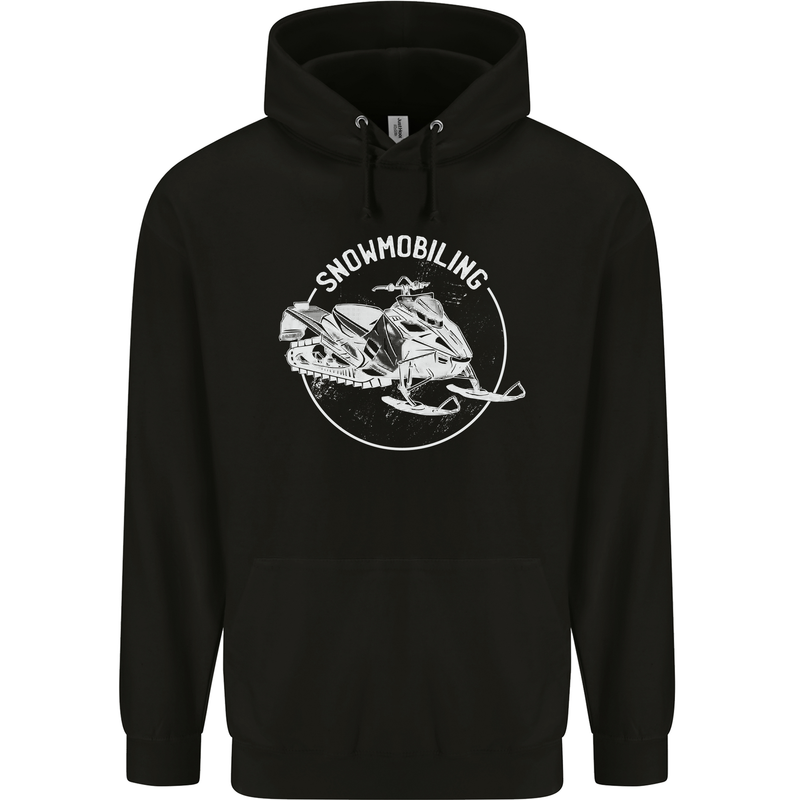 Winter Sports A Snowmobile Childrens Kids Hoodie Black