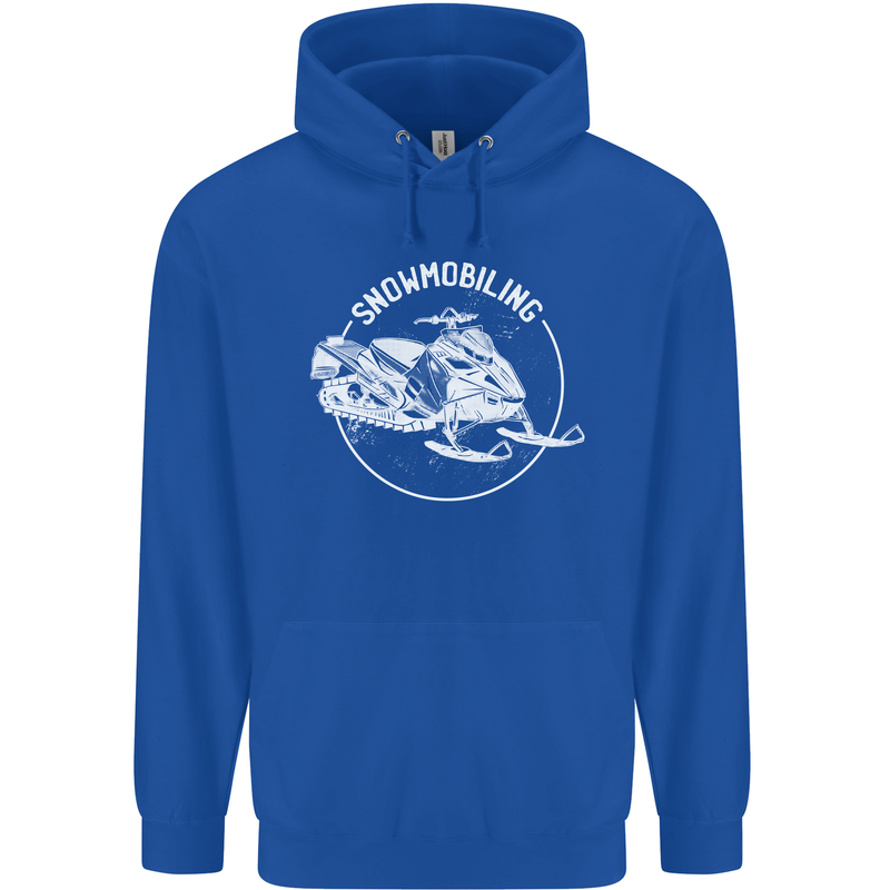 Winter Sports A Snowmobile Childrens Kids Hoodie Royal Blue