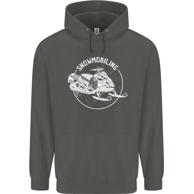 Winter Sports A Snowmobile Childrens Kids Hoodie Storm Grey