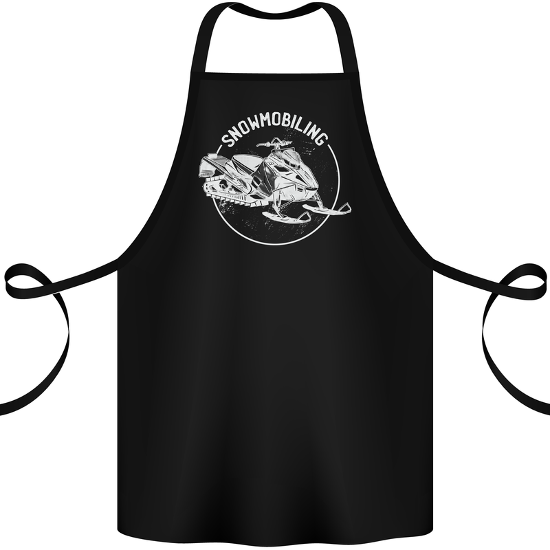 Winter Sports A Snowmobile Cotton Apron 100% Organic Black