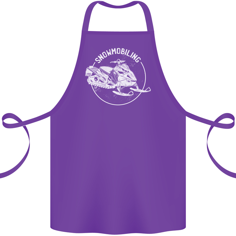 Winter Sports A Snowmobile Cotton Apron 100% Organic Purple