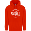 Winter Sports A Snowmobile Mens 80% Cotton Hoodie Bright Red