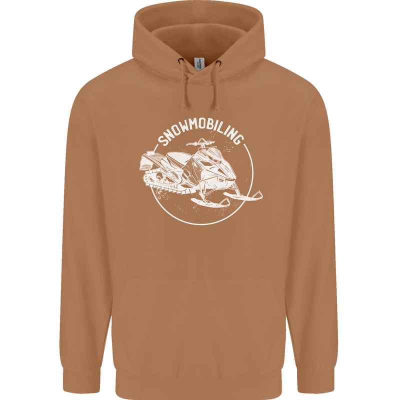 Winter Sports A Snowmobile Mens 80% Cotton Hoodie Caramel Latte