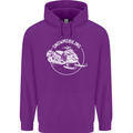 Winter Sports A Snowmobile Mens 80% Cotton Hoodie Purple