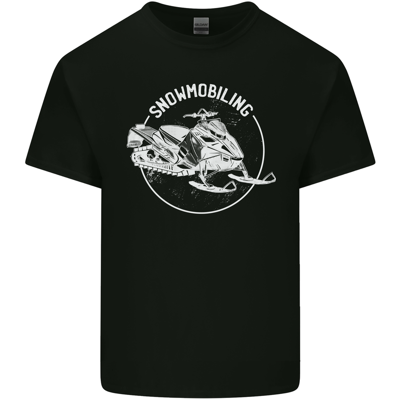 Winter Sports A Snowmobile Mens Cotton T-Shirt Tee Top Black