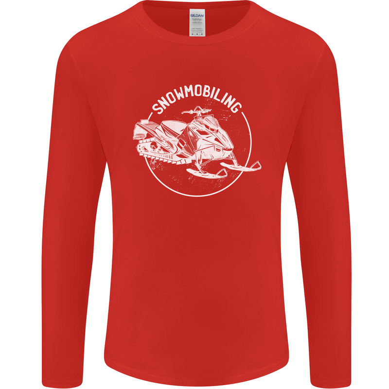 Winter Sports A Snowmobile Mens Long Sleeve T-Shirt Red