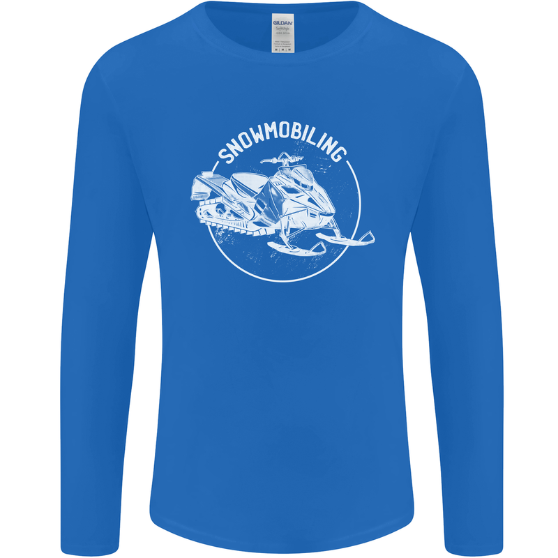 Winter Sports A Snowmobile Mens Long Sleeve T-Shirt Royal Blue