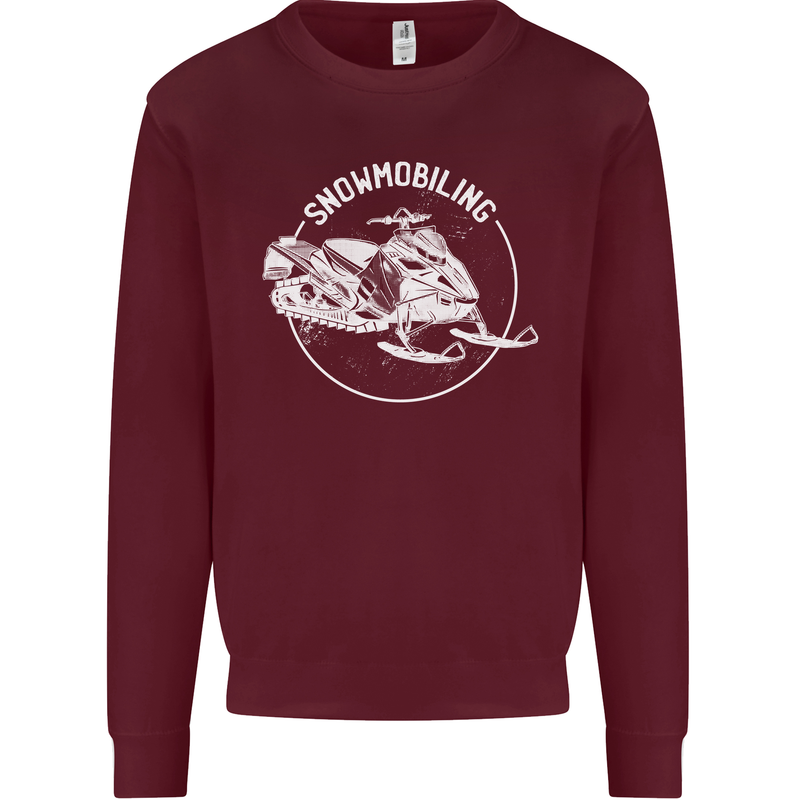 Winter Sports A Snowmobile Mens Sweatshirt Jumper Maroon