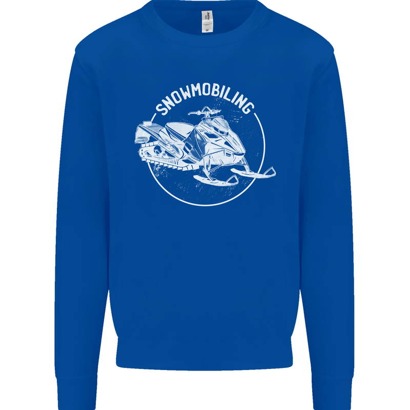 Winter Sports A Snowmobile Mens Sweatshirt Jumper Royal Blue