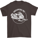Winter Sports A Snowmobile Mens T-Shirt 100% Cotton Dark Chocolate