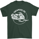 Winter Sports A Snowmobile Mens T-Shirt 100% Cotton Forest Green