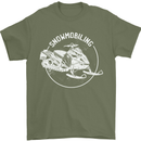 Winter Sports A Snowmobile Mens T-Shirt 100% Cotton Military Green