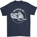 Winter Sports A Snowmobile Mens T-Shirt 100% Cotton Navy Blue