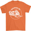 Winter Sports A Snowmobile Mens T-Shirt 100% Cotton Orange