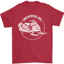 Winter Sports A Snowmobile Mens T-Shirt 100% Cotton Red