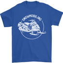 Winter Sports A Snowmobile Mens T-Shirt 100% Cotton Royal Blue