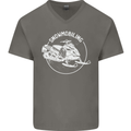 Winter Sports A Snowmobile Mens V-Neck Cotton T-Shirt Charcoal