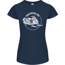 Winter Sports A Snowmobile Womens Petite Cut T-Shirt Navy Blue