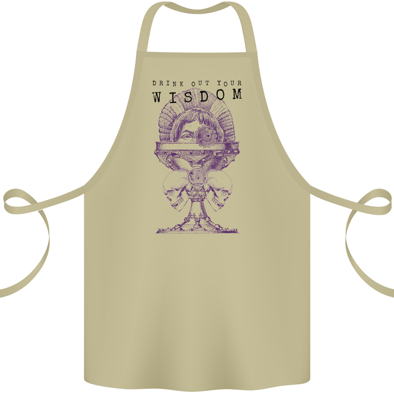 Wisdom Goblet Obscure Makabra Cotton Apron 100% Organic Khaki