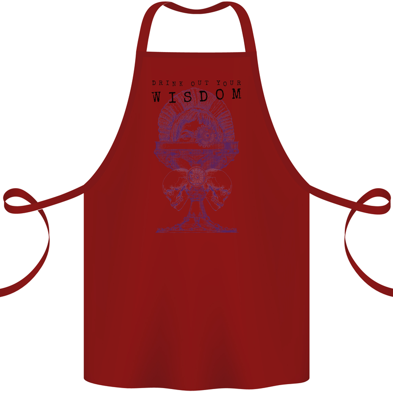 Wisdom Goblet Obscure Makabra Cotton Apron 100% Organic Maroon