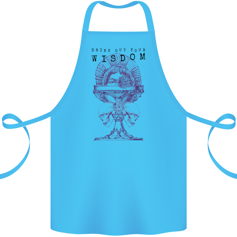 Wisdom Goblet Obscure Makabra Cotton Apron 100% Organic Turquoise