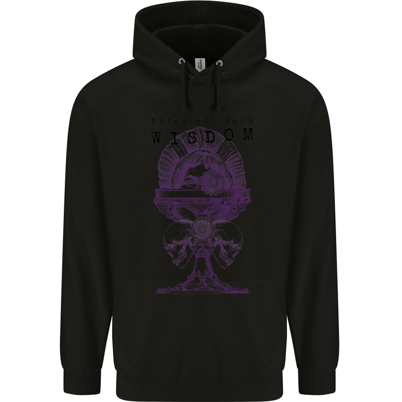 Wisdom Goblet Obscure Makabra Mens 80% Cotton Hoodie Black