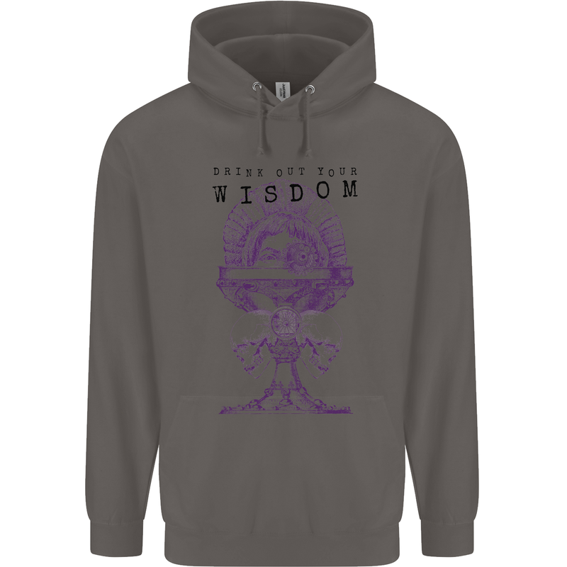 Wisdom Goblet Obscure Makabra Mens 80% Cotton Hoodie Charcoal