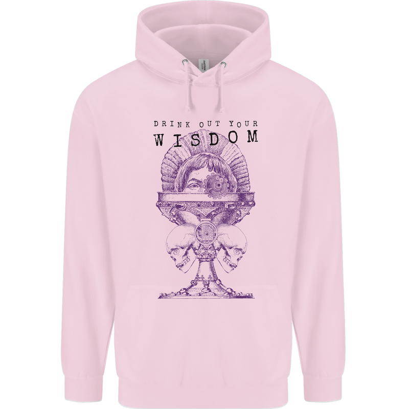 Wisdom Goblet Obscure Makabra Mens 80% Cotton Hoodie Light Pink