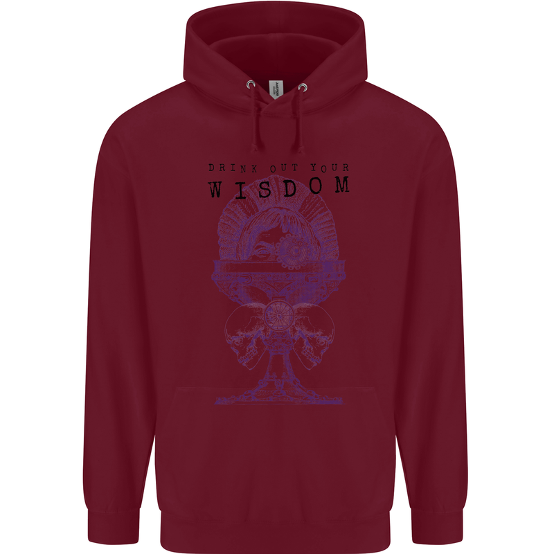 Wisdom Goblet Obscure Makabra Mens 80% Cotton Hoodie Maroon