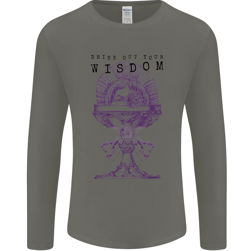 Wisdom Goblet Obscure Makabra Mens Long Sleeve T-Shirt Charcoal