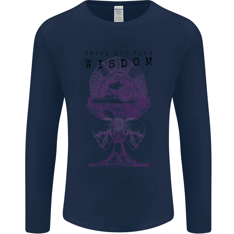 Wisdom Goblet Obscure Makabra Mens Long Sleeve T-Shirt Navy Blue
