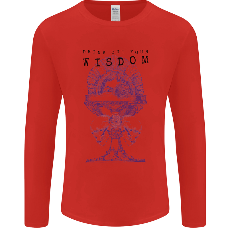 Wisdom Goblet Obscure Makabra Mens Long Sleeve T-Shirt Red