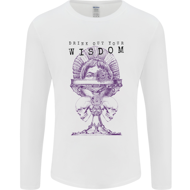 Wisdom Goblet Obscure Makabra Mens Long Sleeve T-Shirt White