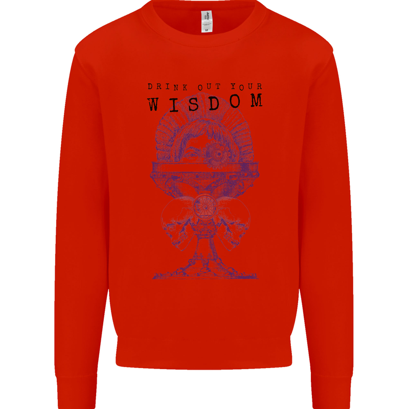 Wisdom Goblet Obscure Makabra Mens Sweatshirt Jumper Bright Red