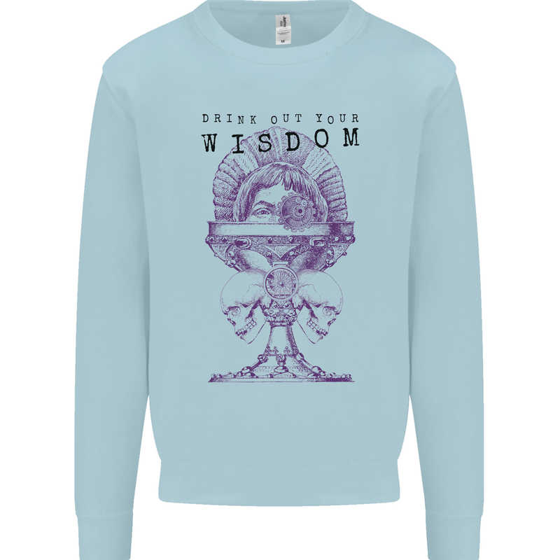 Wisdom Goblet Obscure Makabra Mens Sweatshirt Jumper Light Blue