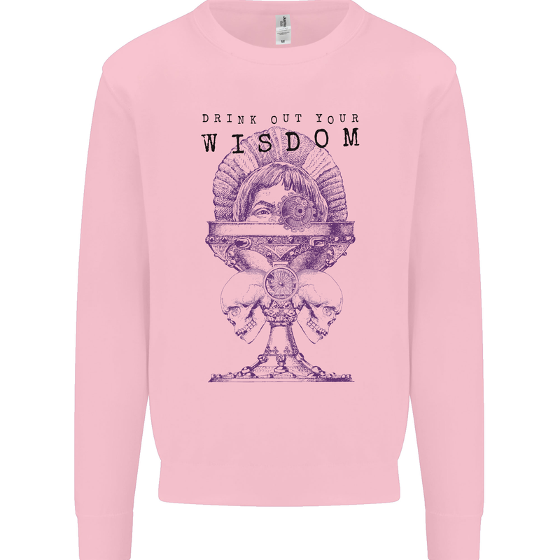 Wisdom Goblet Obscure Makabra Mens Sweatshirt Jumper Light Pink