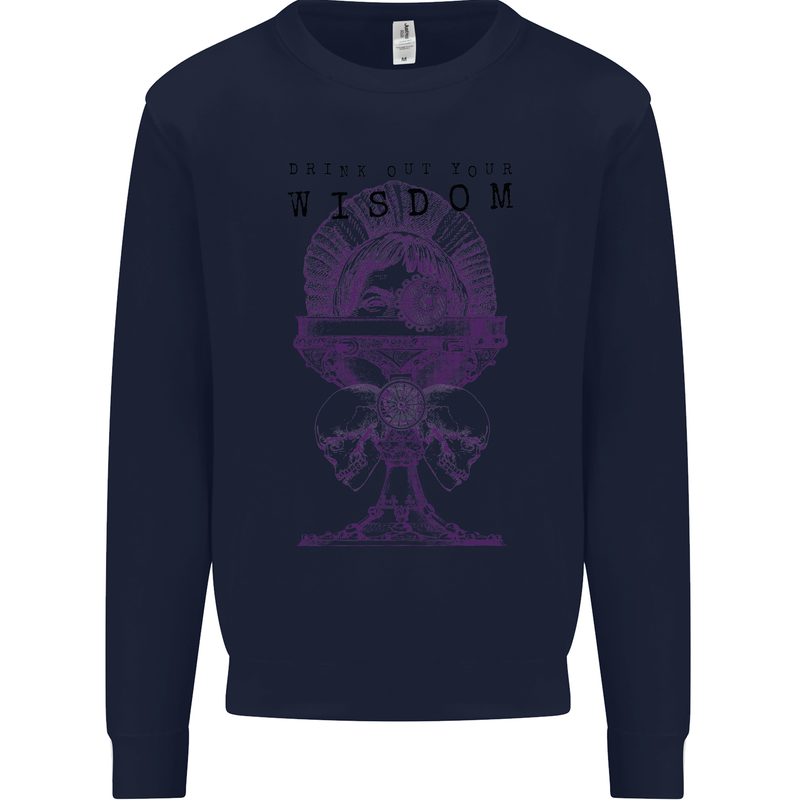 Wisdom Goblet Obscure Makabra Mens Sweatshirt Jumper Navy Blue