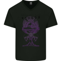 Wisdom Goblet Obscure Makabra Mens V-Neck Cotton T-Shirt Black