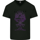 Wisdom Goblet Obscure Makabra Mens V-Neck Cotton T-Shirt Black