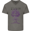 Wisdom Goblet Obscure Makabra Mens V-Neck Cotton T-Shirt Charcoal