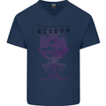 Wisdom Goblet Obscure Makabra Mens V-Neck Cotton T-Shirt Navy Blue