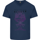 Wisdom Goblet Obscure Makabra Mens V-Neck Cotton T-Shirt Navy Blue