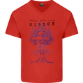 Wisdom Goblet Obscure Makabra Mens V-Neck Cotton T-Shirt Red