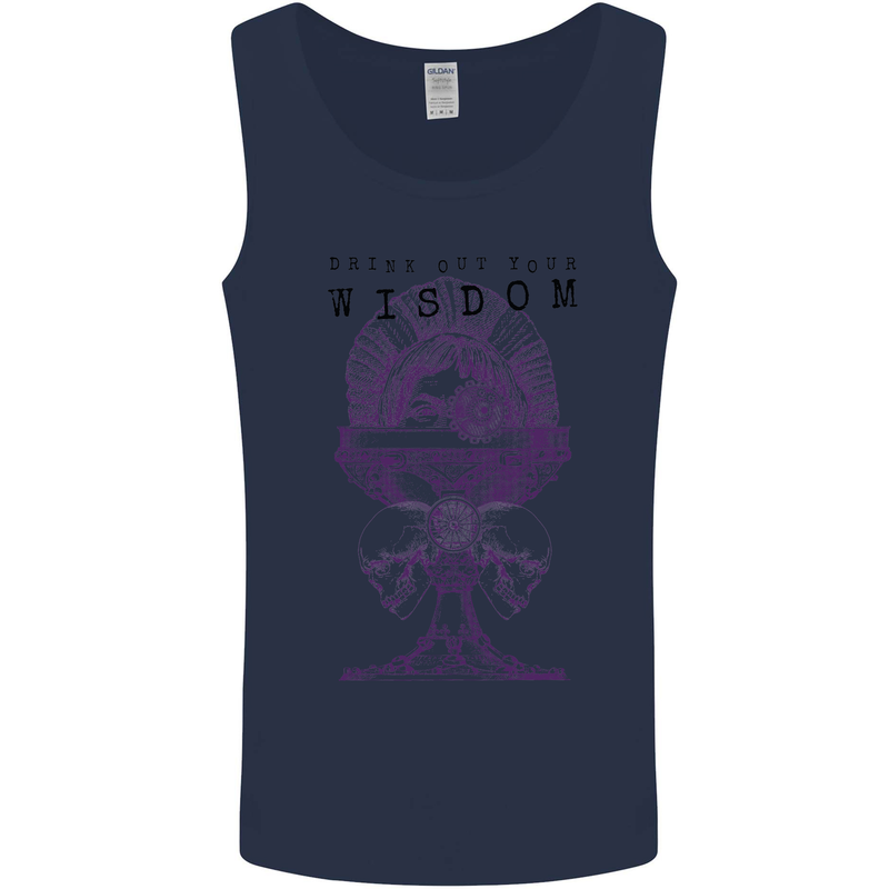 Wisdom Goblet Obscure Makabra Mens Vest Tank Top Navy Blue