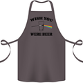 Wish You Were Beer St Patricks Day Alcohol Cotton Apron 100% Organic Dark Grey