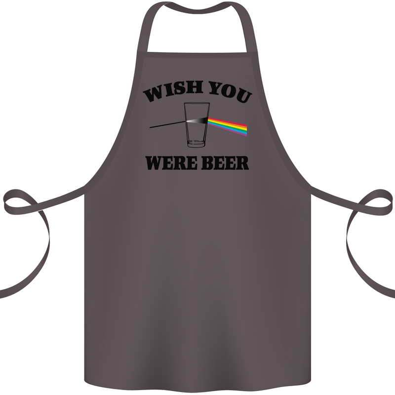 Wish You Were Beer St Patricks Day Alcohol Cotton Apron 100% Organic Dark Grey